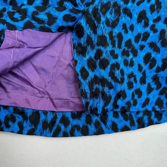 St Gillian Petites 100% Silk Animal Print Dress Womens Size 10 Floral Beading - Picture 13 of 13